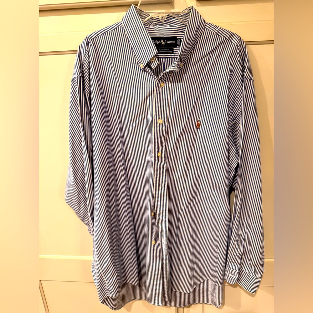 Ralph Lauren Men's Blue Striped Shirt